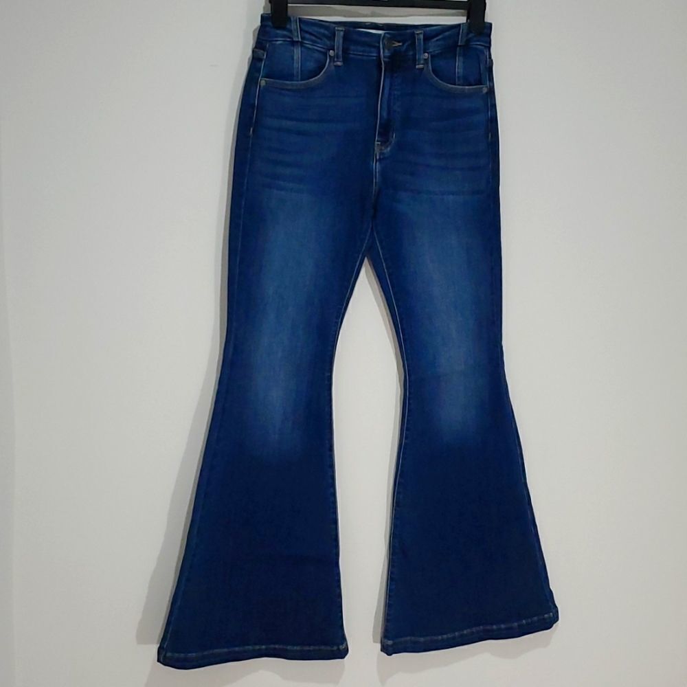 KANCAN dark wash 30x34 extreme boot cut high rise jeans